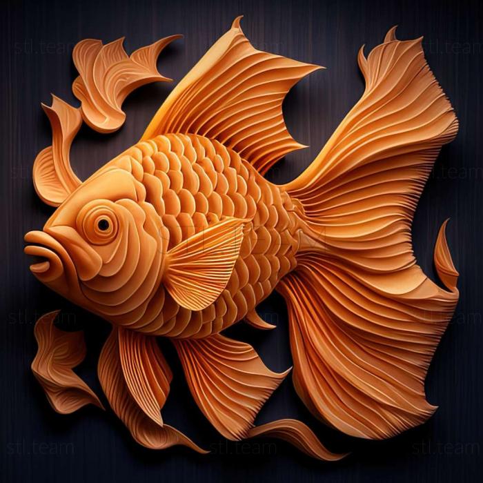 Animals Curly   gilled goldfish fish